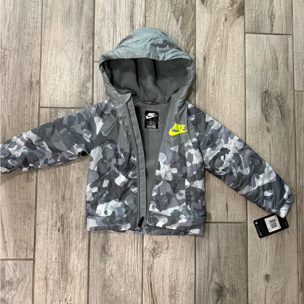 Nike Gray Jacket with Neon Logo